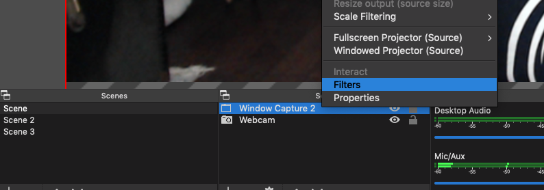 Adding a Chroma Key filter to a source in OBS